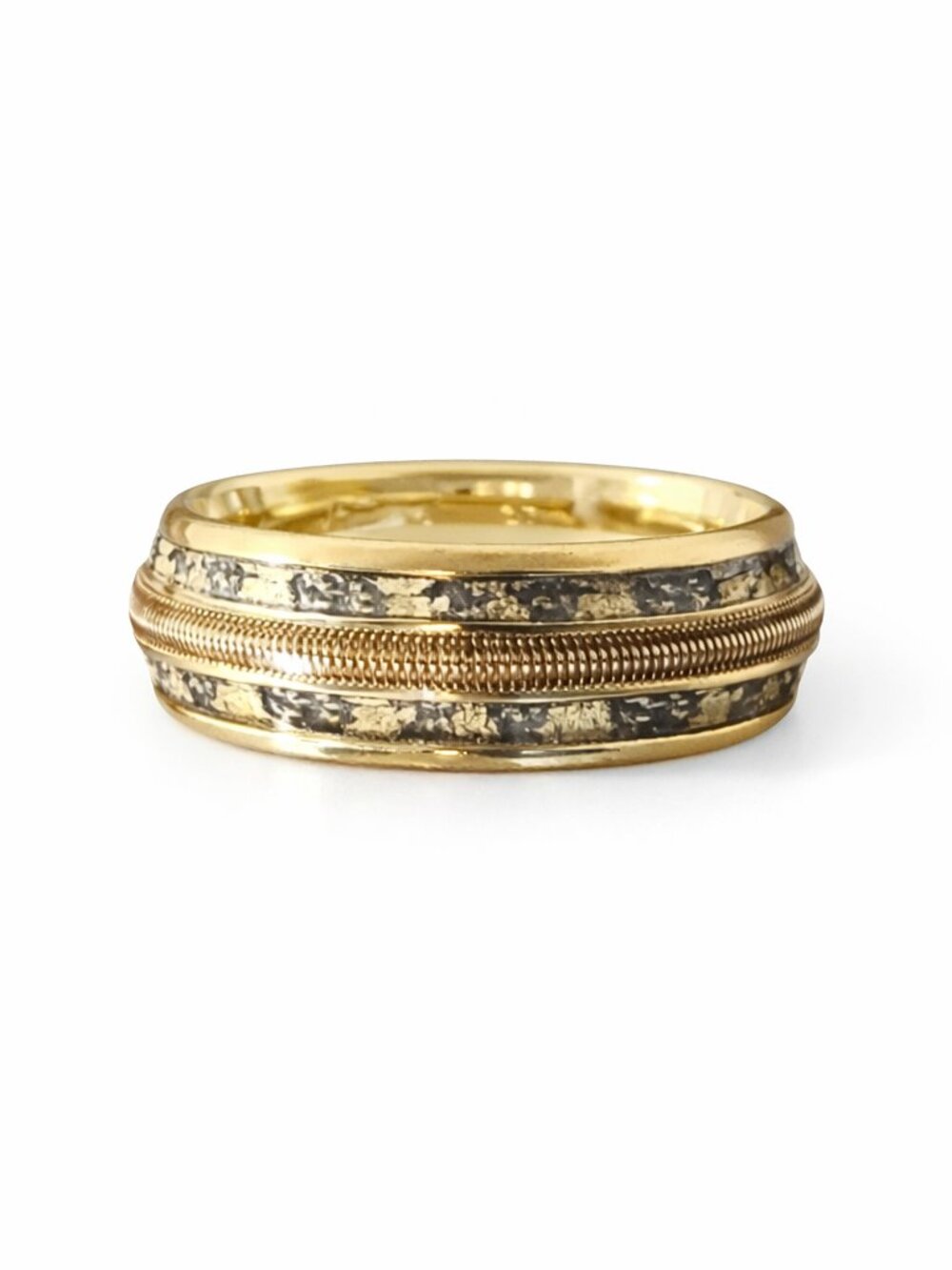 Size 13 Gold Stainless Steel - Celestial Starry Night Inlay 8mm Band